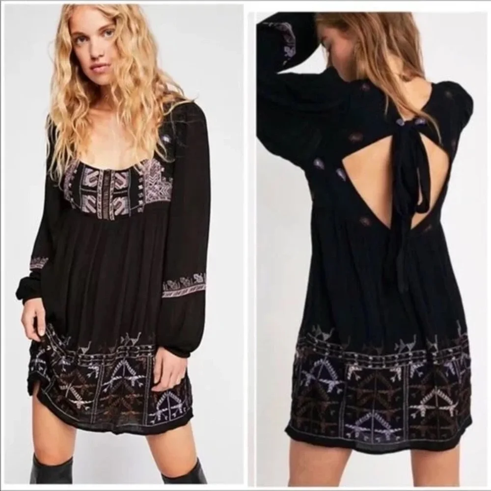 Free People Rhiannon Embroidered Mini Dress S NWT